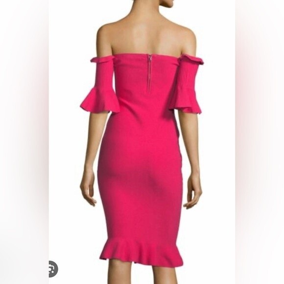 Milly Pintuck Off-the-Shoulder Sheath Dress Size Small - Picture 2 of 2